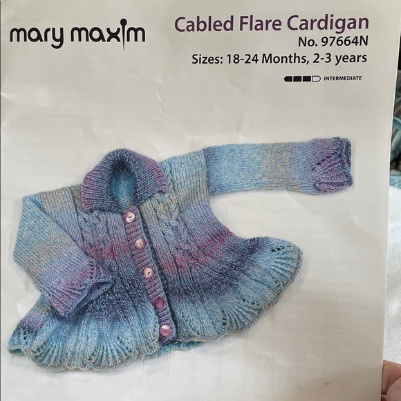 Mary Maxim Baby Stripes Yarn Cardigan Kit - Picture 5 of 5